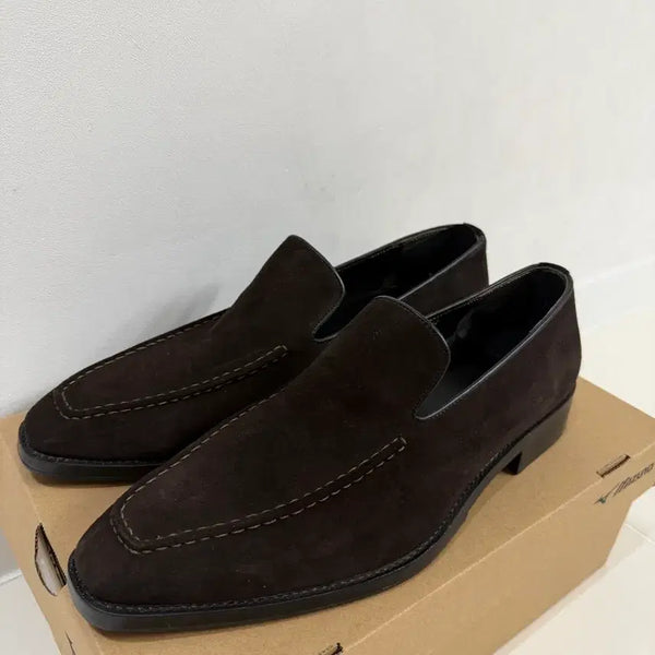 [BUNJANG] Brown Suede Loafers Men's Shoes / 브라운 스웨이드 로퍼 초코색 남성 구두