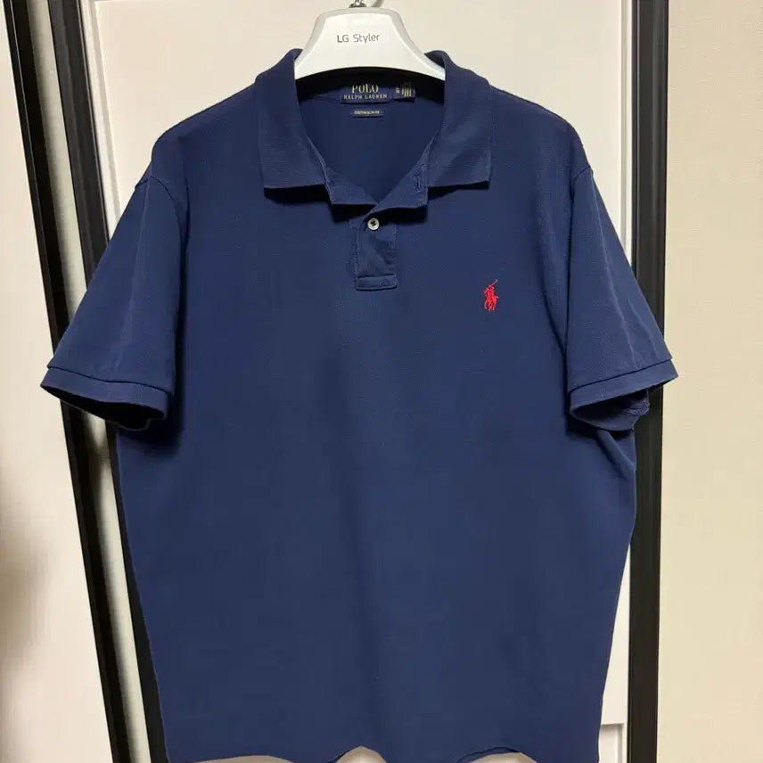 [BUNJANG] Custom Slim Fit Mesh Polo T-Shirt Navy XL / [XL] 메쉬 폴로 반팔셔츠 커스텀슬림핏 네이비