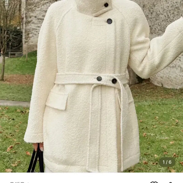 [BUNJANG] On & On Boucle High Neck Half Coat (Ivory, Size 66) / [새상품] 온앤온 부클 하이넥 하프 코트