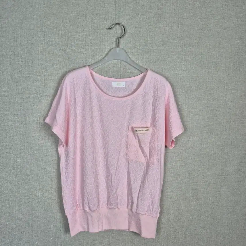 [BUNJANG] Pink Pattern Short Sleeve T-Shirt / (#66,77추천/L)면혼방 핑크 패턴 반팔 티셔츠