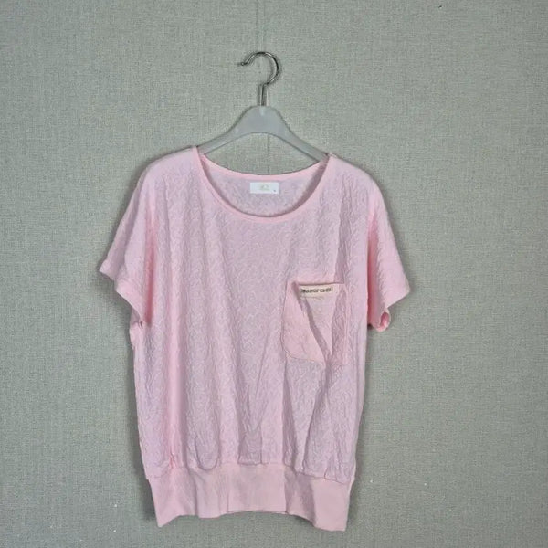 [BUNJANG] Pink Pattern Short Sleeve T-Shirt / (#66,77추천/L)면혼방 핑크 패턴 반팔 티셔츠