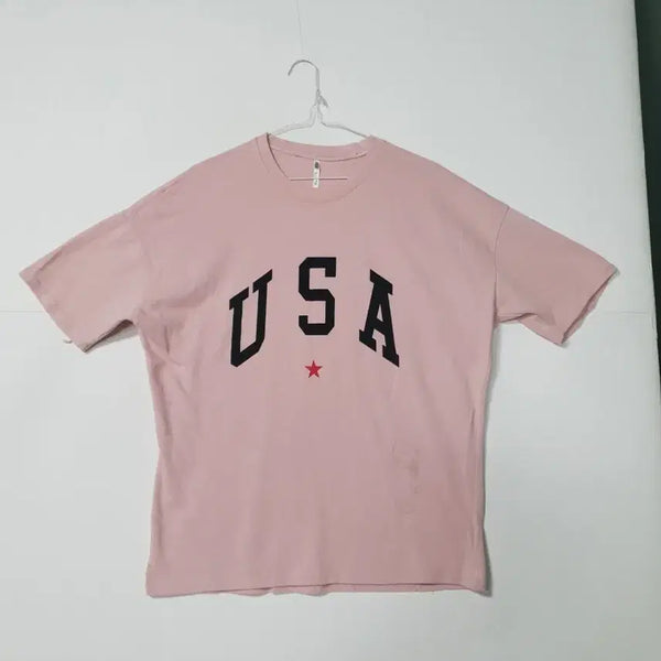 [BUNJANG] USA Short Sleeve T-Shirt Pink / USA 반팔 티셔츠 핑크 0277