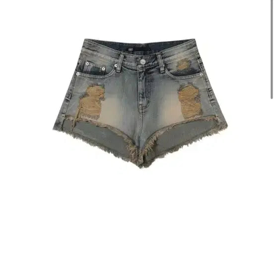 [BUNJANG] Bohemian Seoul Damage Washing Shorts Blue S / 보헤미안서울 데미지 워싱 쇼츠 블루 S 24 DAMAGE WASHI