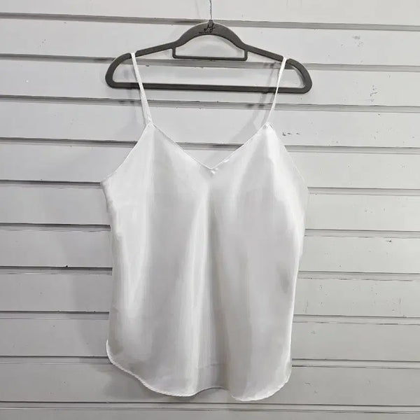 [BUNJANG] White Satin String Running Top / 화이트 공단 끈 런닝 55/보물찾기천사