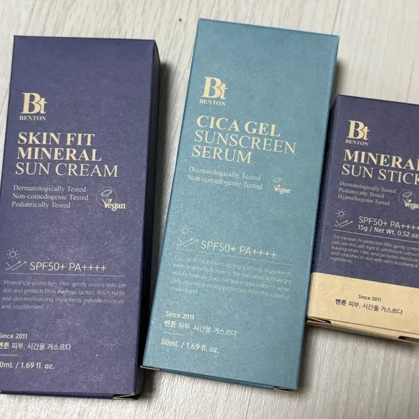 [BUNJANG] Benton Skin Fit Mineral Sunscreen, Cica Hydrating Sun Serum, Inorganic Sun Stick / 벤튼 선크림 (여름기간 할인 있어요)
