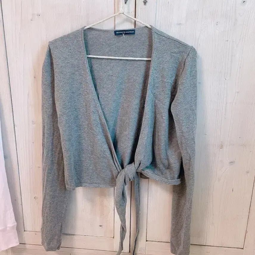 [BUNJANG] Brandy Melville Balletcore Grey Cardigan 100% Cotton / 브랜디멜빌 발레코어 그레이 가디건 면100%