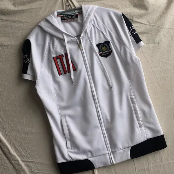 [BUNJANG] Kappa Functional Short-Sleeve Hoodie T-Shirt / 카파 기능성 반팔 후드티