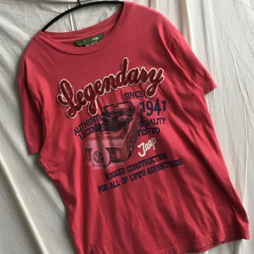 [BUNJANG] Jeep Big Logo Short Sleeve T-Shirt / 지프 빅로고 반팔티