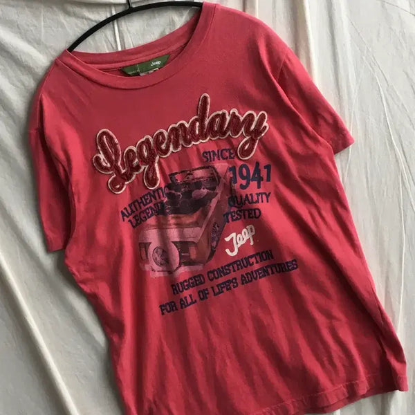 [BUNJANG] Jeep Big Logo Short Sleeve T-Shirt / 지프 빅로고 반팔티