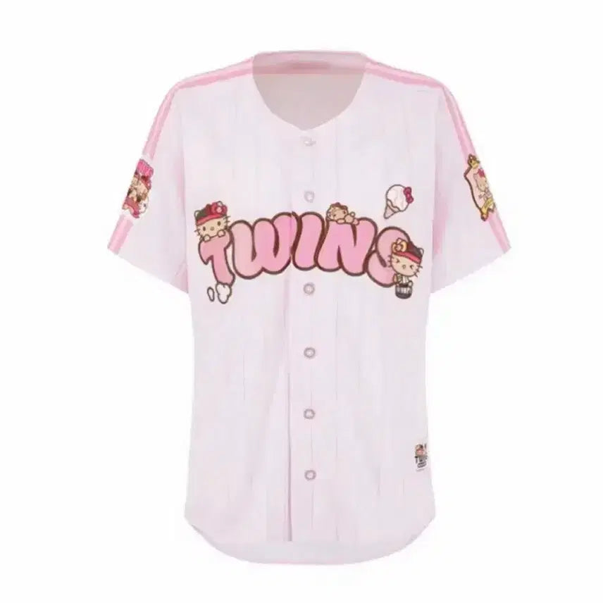 [BUNJANG] LG Twins x Tanning Hello Kitty Pink Pop Jersey Size 100 / Lg 트윈스 태닝키티 유니폼 100사이즈