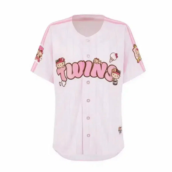 [BUNJANG] LG Twins x Tanning Hello Kitty Pink Pop Jersey Size 100 / Lg 트윈스 태닝키티 유니폼 100사이즈