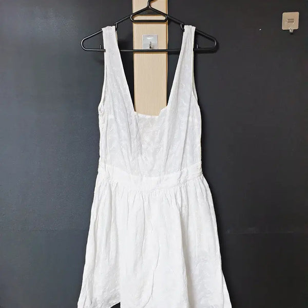[BUNJANG] Zara Punch Embroidery Long Blouse - White (M) / 진짜만원 자라 펀칭자수 롱블라우스 M 화이트