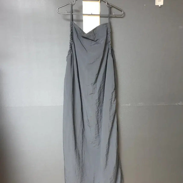 [BUNJANG] 8seconds Black Shirring String Adjustable Long Dress / 진짜만원 8세컨즈 바스락 셔링끈조절 S 롱원피스 블랙