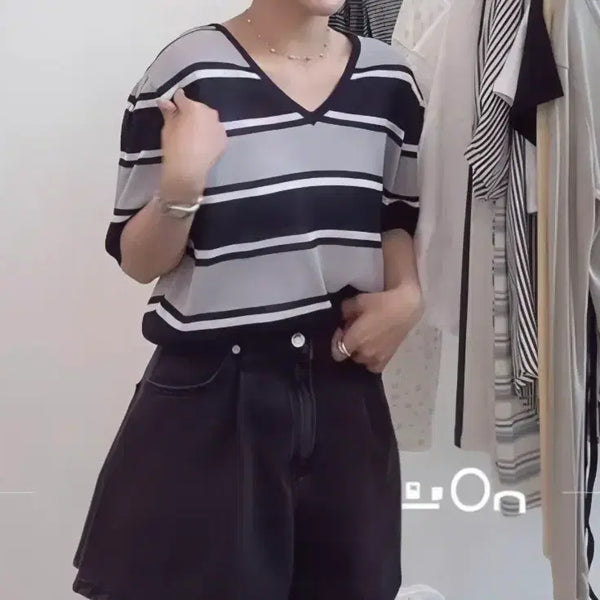 [BUNJANG] Women's Linen Short-Sleeve T-Shirt / 여성 린넨 반팔티 55~66
