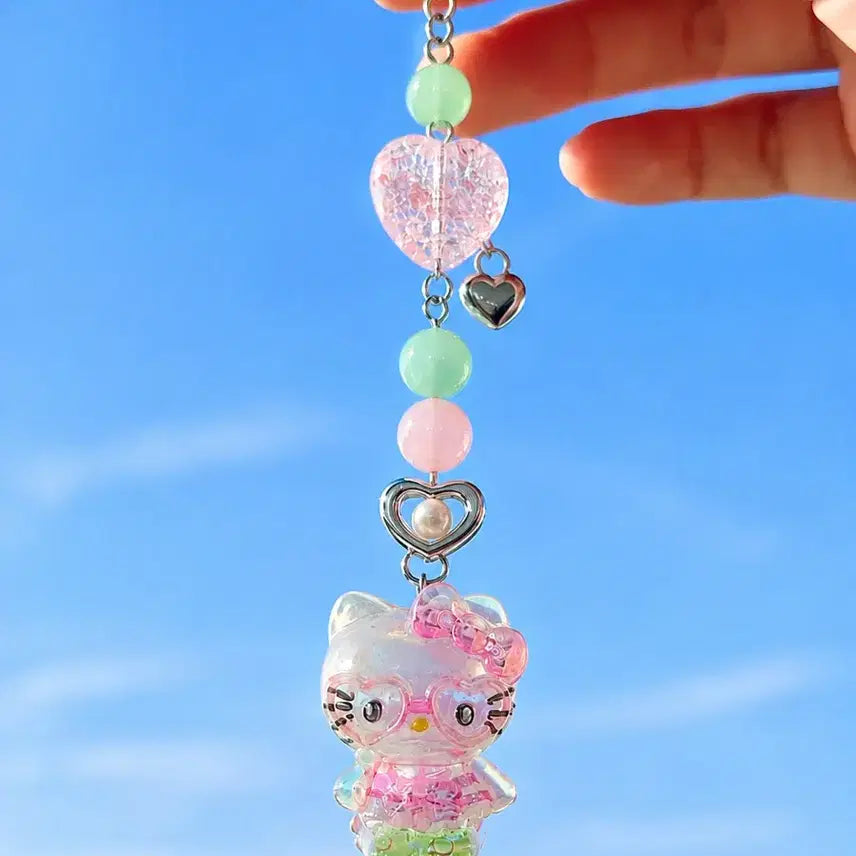 [BUNJANG] Hello Kitty Handmade Beaded Keychain / [handmade] 헬로 키티 비즈 키링