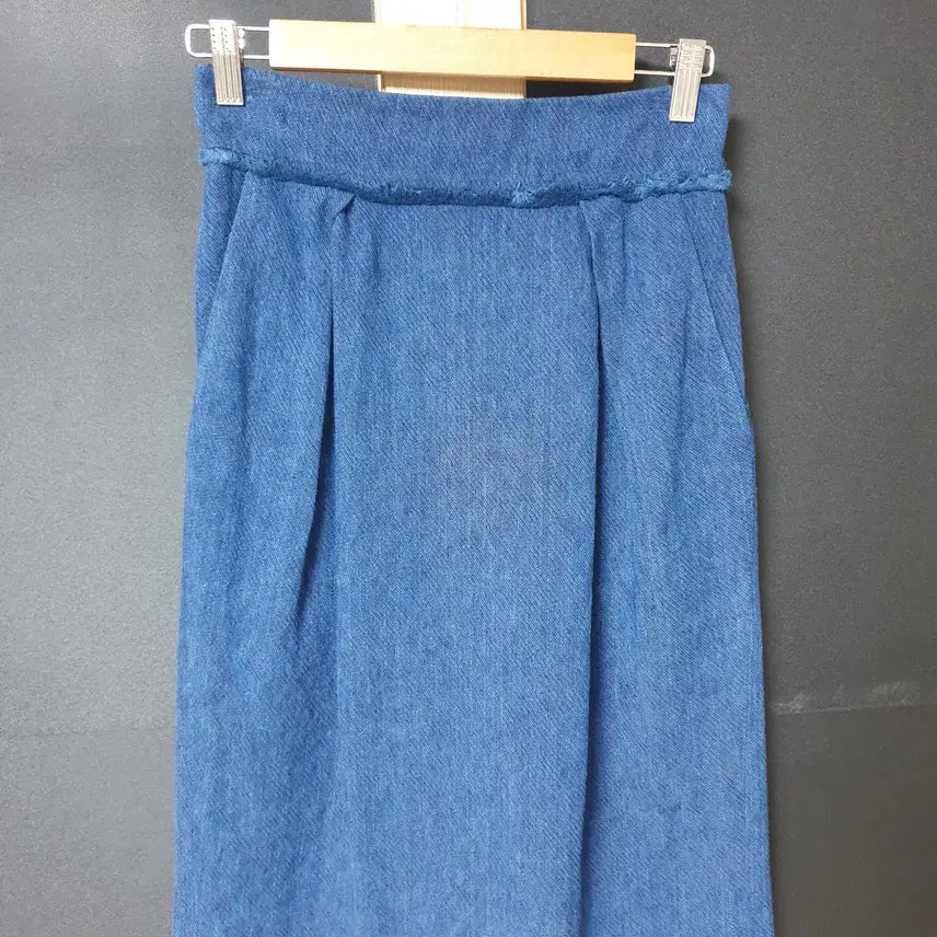 [BUNJANG] JILL Linen Pintuck Skirt Blue 55 / 진짜만원 JILL 린넨 정품 핀턱스커트 55 블루