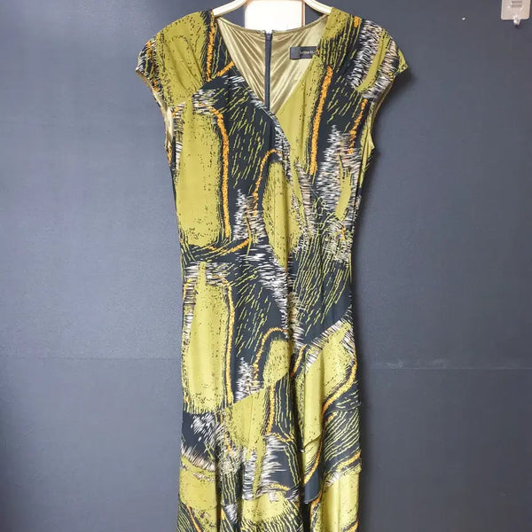 [BUNJANG] Le Shop Black Palm V-Neck Midi Dress / 진짜만원 르샵블랙 야자수 브이넥 미디원피스 블랙그린 55