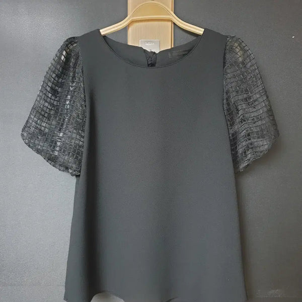 [BUNJANG] CC Collect Organza Puff Sleeve Blouse / 진짜만원 씨씨콜렉트 오간자퍼프소매 55 블라우스