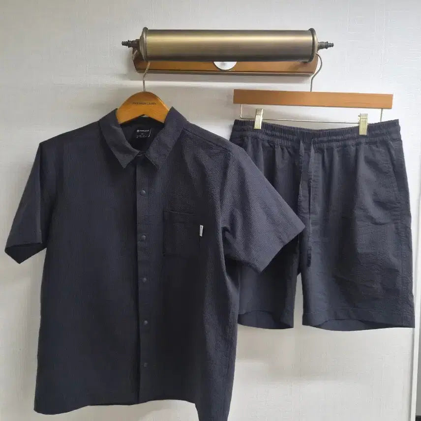 [BUNJANG] Snow Peak Seersucker Setup Dark Navy L / L) 스노우피크 시어서커 다크 네이비 셋업 팝니다