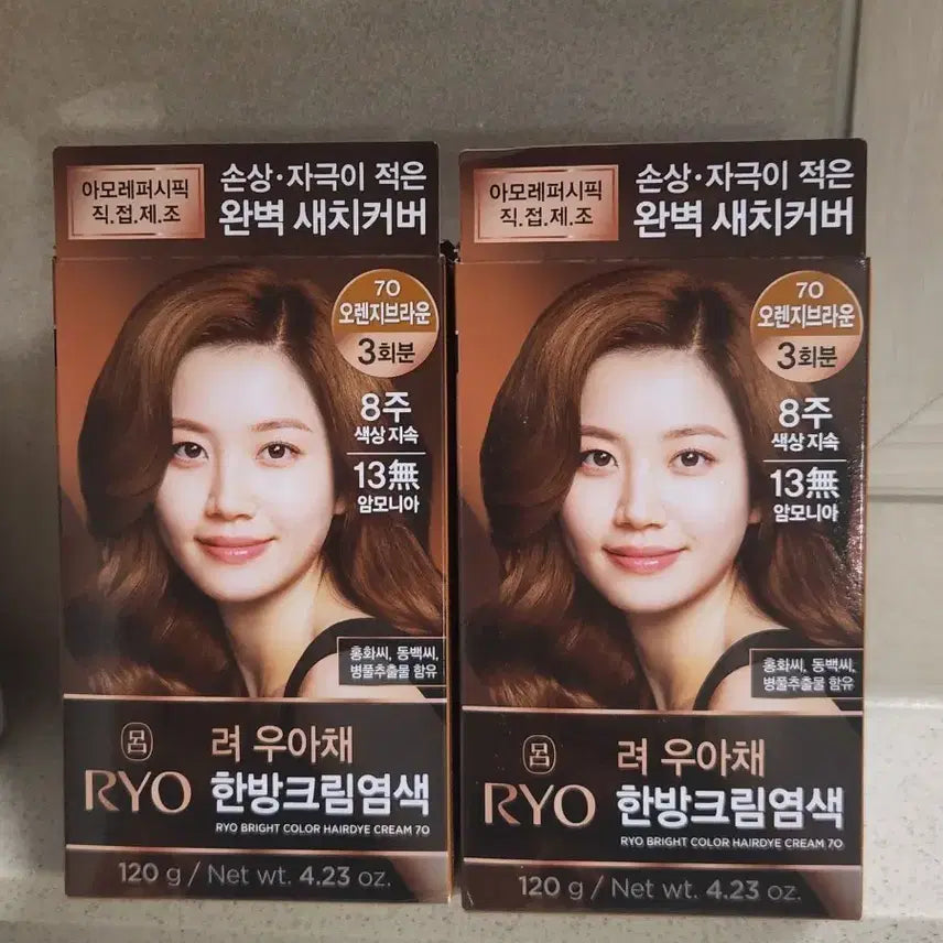 [BUNJANG] Ryo Uachae Herbal Cream Hair Dye - Orange Brown (No. 70) / 려 우아채 한방크림염색 70 오렌지브라운