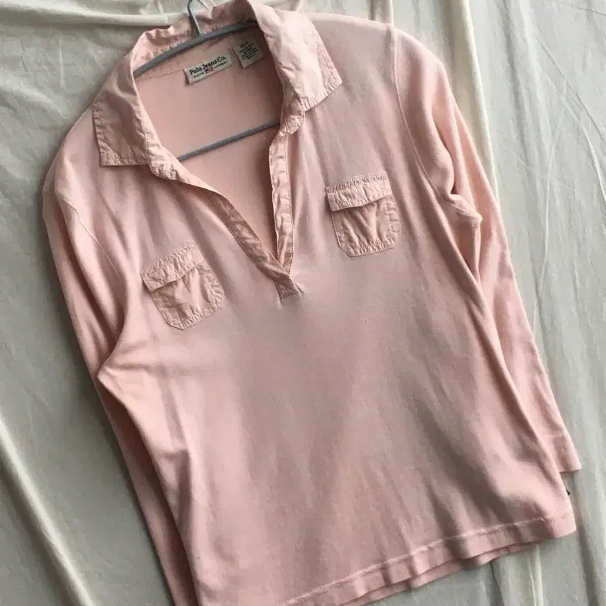 [BUNJANG] Polo Jeans Pique Long Sleeve Shirt / 폴로 진스 카라 롱슬리브