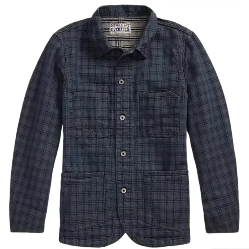 [BUNJANG] RRL Indigo Plaid Jacquard Denim Jacket / 택달린새상품] RRL 인디고 플래드 자카드 데님 재킷