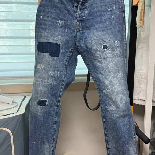 [BUNJANG] Outstanding 30S Cinch Back Selvedge Wide Pants / 아웃스탠딩 30S CINCH BACK SELVEDGE WIDE PANTS_REPAIR