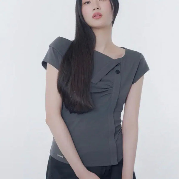 [BUNJANG] Miseki Seoul Folding Shirring Top / 미세키서울 폴딩 셔링탑