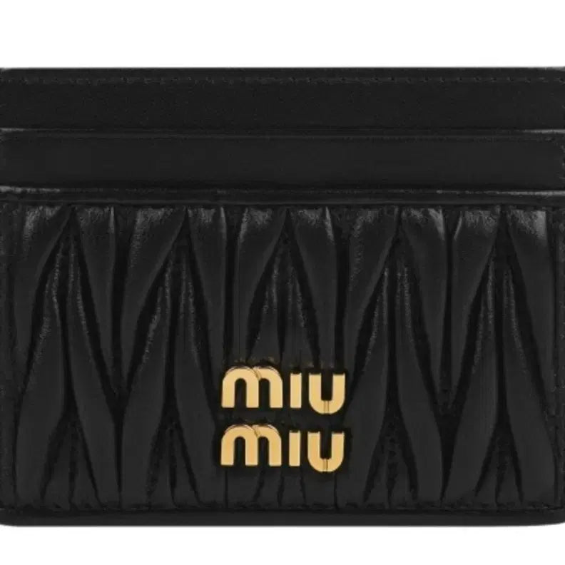 [BUNJANG] Miu Miu Matelasse Nappa Leather Card Holder Black / 미우 미우 마테라쎄 나파 가죽 카드 홀더 블랙