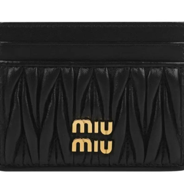 [BUNJANG] Miu Miu Matelasse Nappa Leather Card Holder Black / 미우 미우 마테라쎄 나파 가죽 카드 홀더 블랙