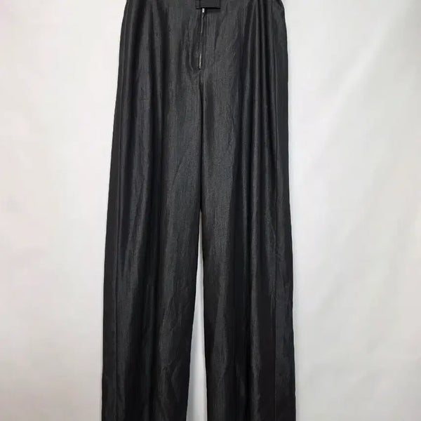 [BUNJANG] High Waist Wide Leg Slacks - Black / 유리임 하이웨스트 와이드 슬랙스 L