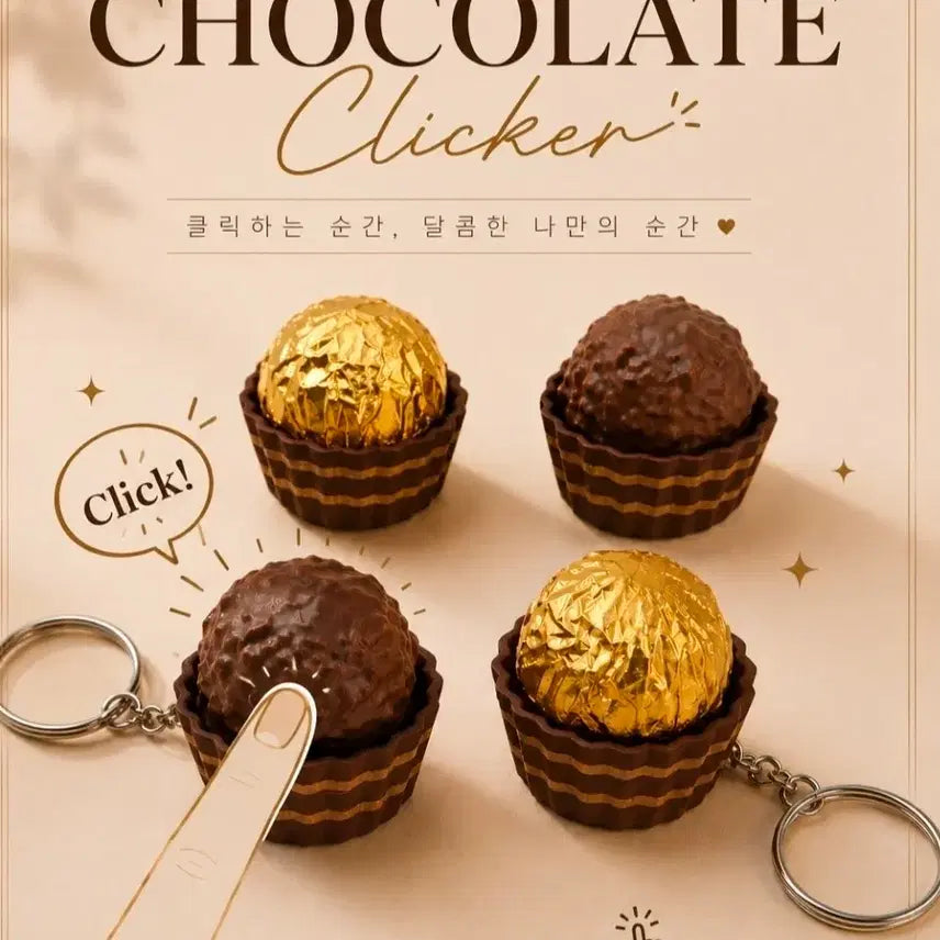[BUNJANG] Ferrero Rocher Chocolate Clicker Keychain / 페레로로쉐 초콜릿 클리커 키링