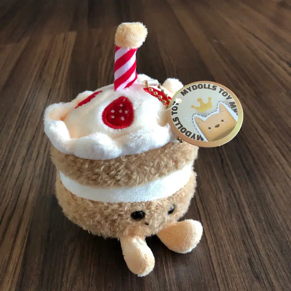 [BUNJANG] Strawberry Cake Candle Doll Plush Keychain / 새상품) 딸기 케이크 촛불 인형 생일 봉제 키덜트 수집 키링