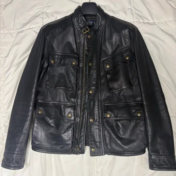 [BUNJANG] Polo Ralph Lauren Leather Biker Jacket - Size M / 폴로 랄프로렌 가죽 바이커 자켓 M