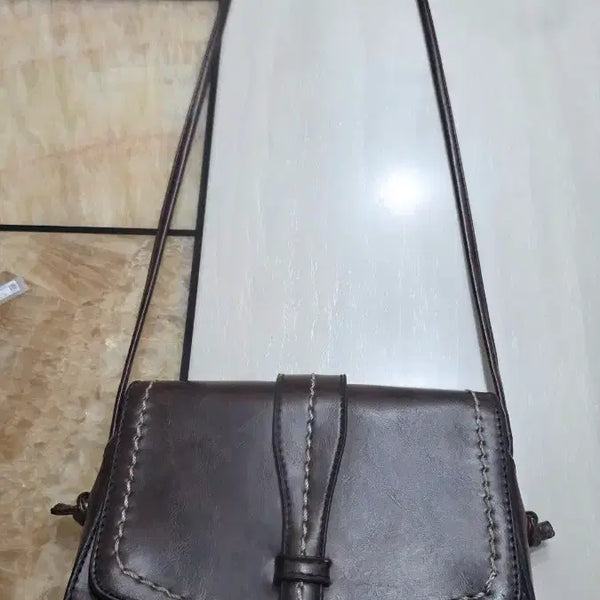 [BUNJANG] Genuine Leather Shoulder Bag Brown / 소가죽 숄더백 브라운
