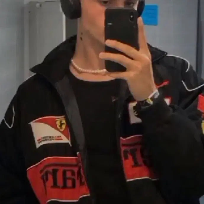[BUNJANG] F1 Ferrari Racing Jacket Black / F1 페라리 레이싱 자켓 블랙