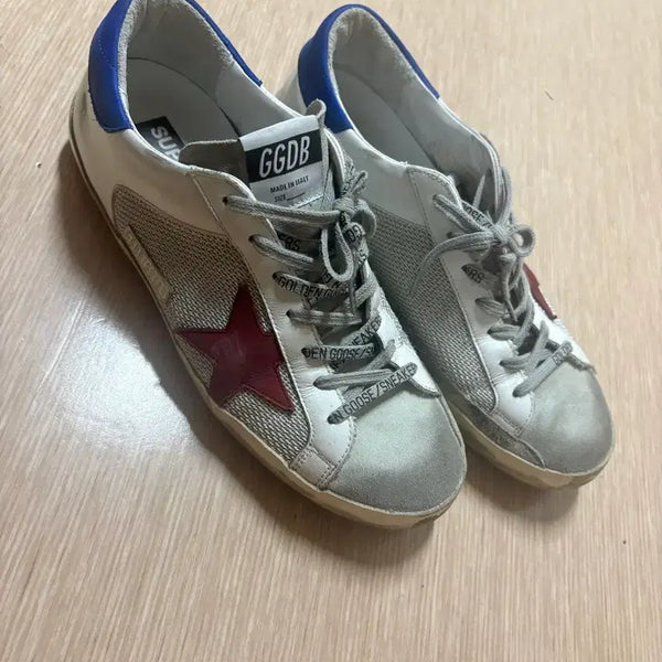 [BUNJANG] Golden Goose Superstar White Blue Sneakers / 골든구스 슈퍼스타 화이트 블루 스니커즈