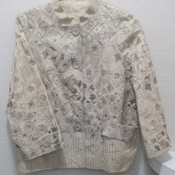 [BUNJANG] LEESAE Linen Jacket Unique Pattern / 이새린넨자켓