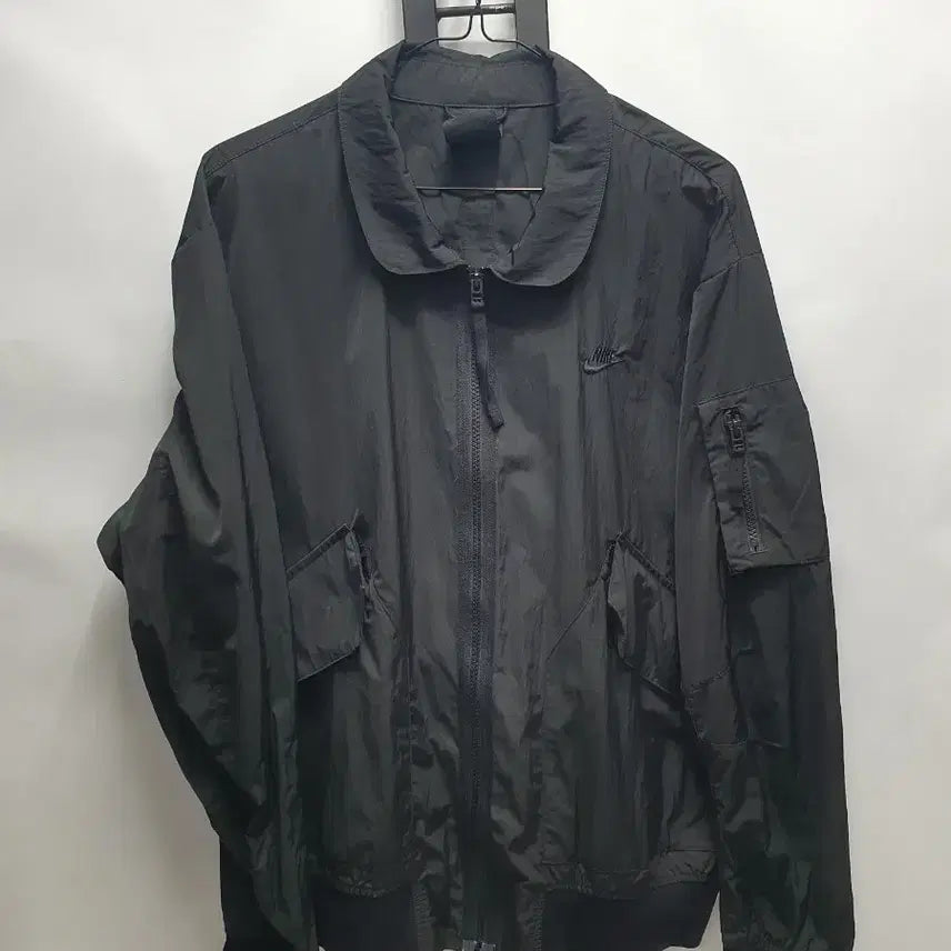 [BUNJANG] Nike MA-1 Woven Lapel Solid Bomber Swing Top Jacket Black L / 나이키 ma-1 바람막이 우븐 라펠 솔리드 봄버 스윙탑 자켓 블랙 L