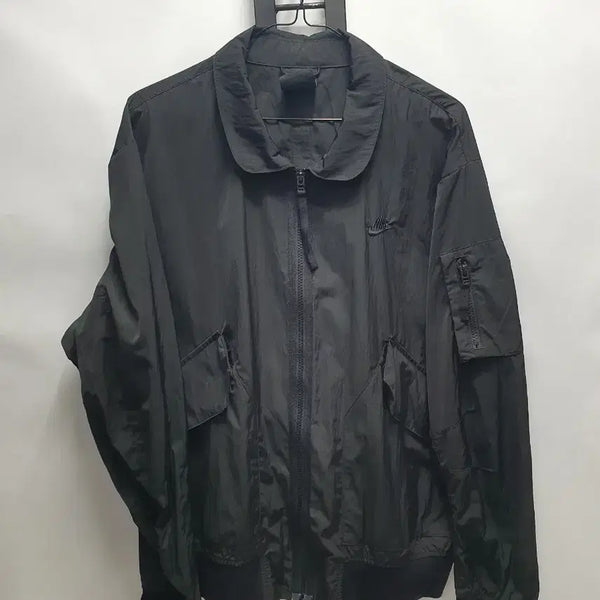 [BUNJANG] Nike MA-1 Woven Lapel Solid Bomber Swing Top Jacket Black L / 나이키 ma-1 바람막이 우븐 라펠 솔리드 봄버 스윙탑 자켓 블랙 L