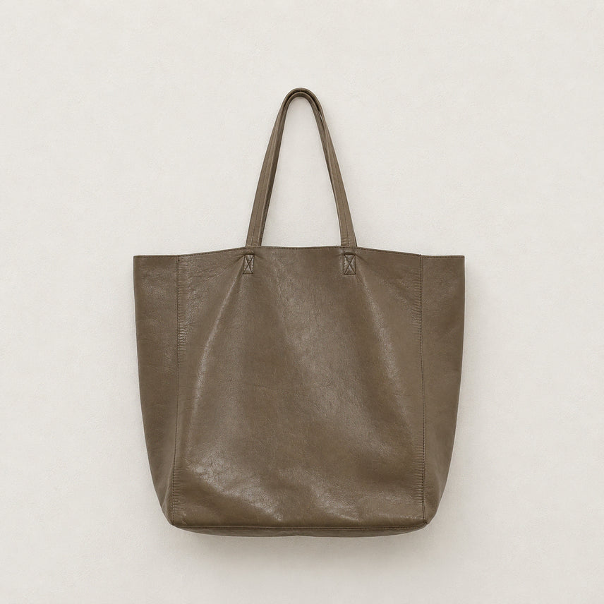 [BUNJANG] MARGARET HOWELL Shrunken Leather Tote Bag / [MARGARET HOWELL] 브라운 카키 슈렁큰 레더 토트백