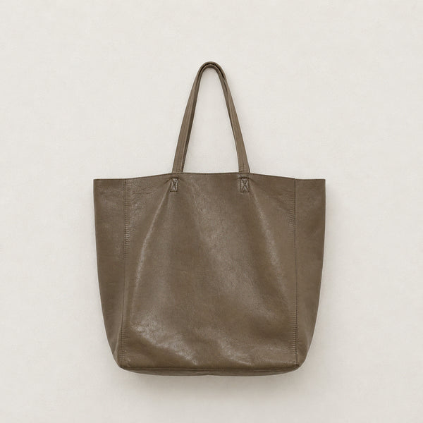 [BUNJANG] MARGARET HOWELL Shrunken Leather Tote Bag / [MARGARET HOWELL] 브라운 카키 슈렁큰 레더 토트백