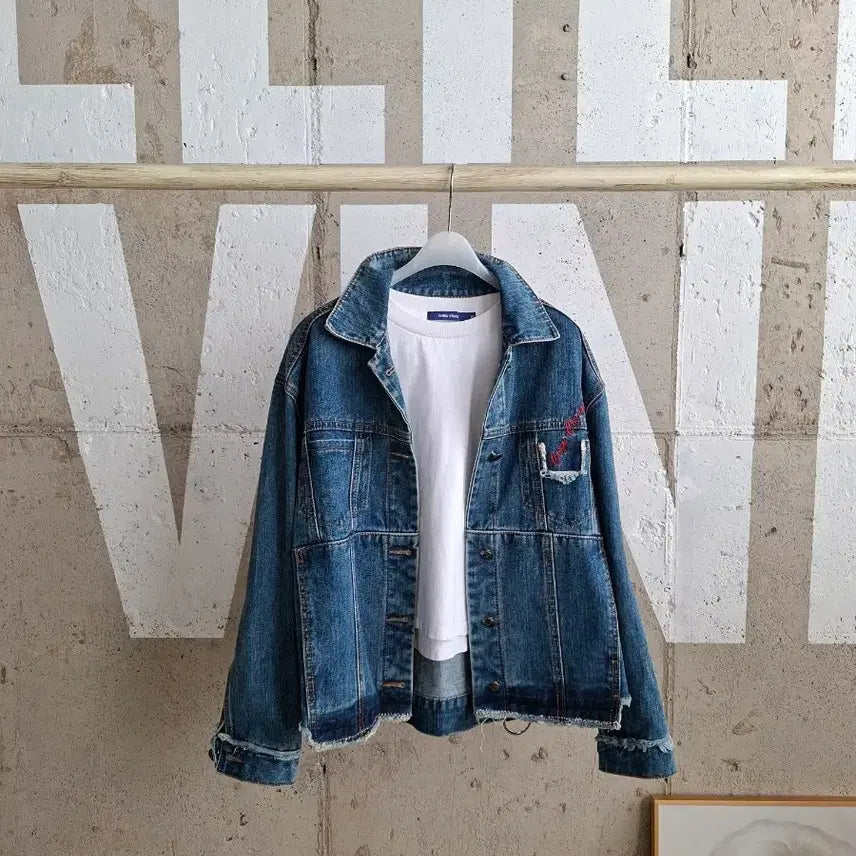 [BUNJANG] Le Shop Cutting Denim Jacket / 르샵 컷팅 청자켓