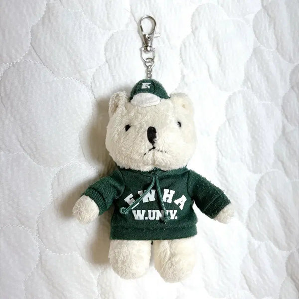 [BUNJANG] Ewha Womans University Teddy Bear Keyring (Good Luck Charm) / 이화여대 곰돌이 키링 굿즈 (합격 기운)