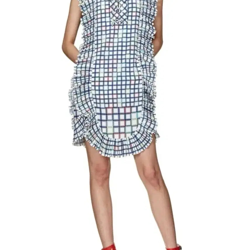 [BUNJANG] Lucky Chouette Check Frill Dress Size 36 / 럭키슈에뜨 체크 프릴 원피스 36