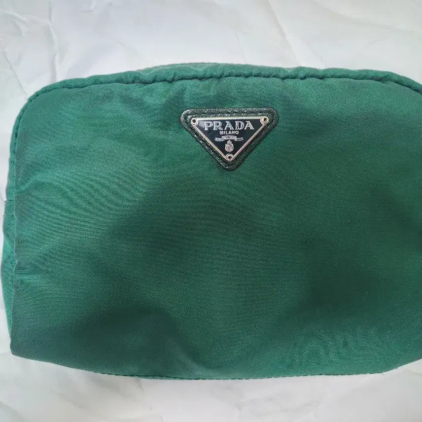 [BUNJANG] Prada Cosmetic Pouch Green / 프라다 코스메틱 파우치 그린