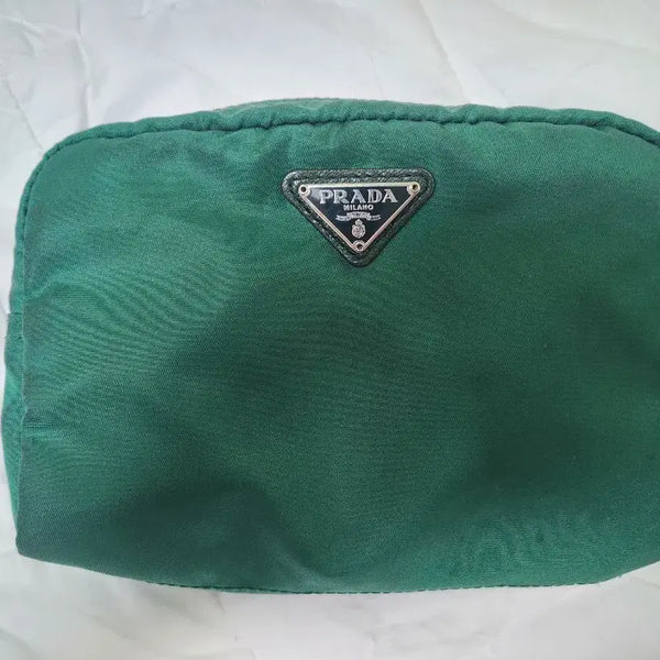 [BUNJANG] Prada Cosmetic Pouch Green / 프라다 코스메틱 파우치 그린