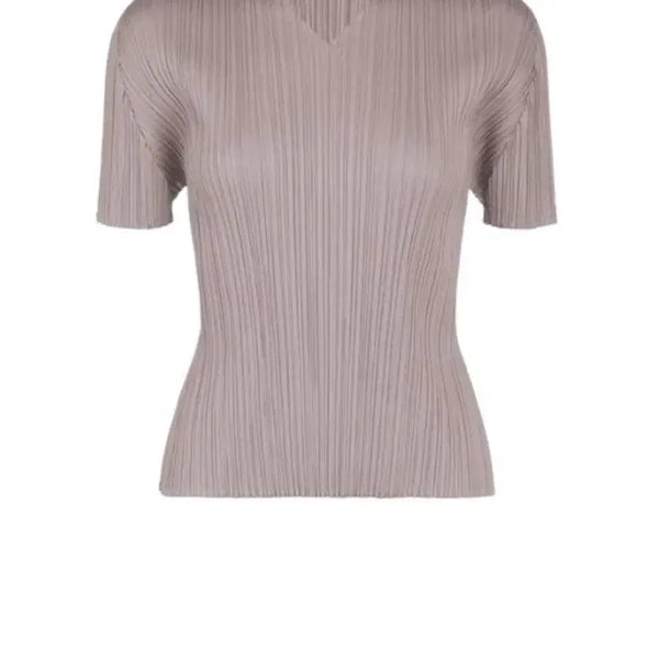 [BUNJANG] Pleats Please V-Neck Top Grayish Purple / 플리츠플리즈 브이넥 탑