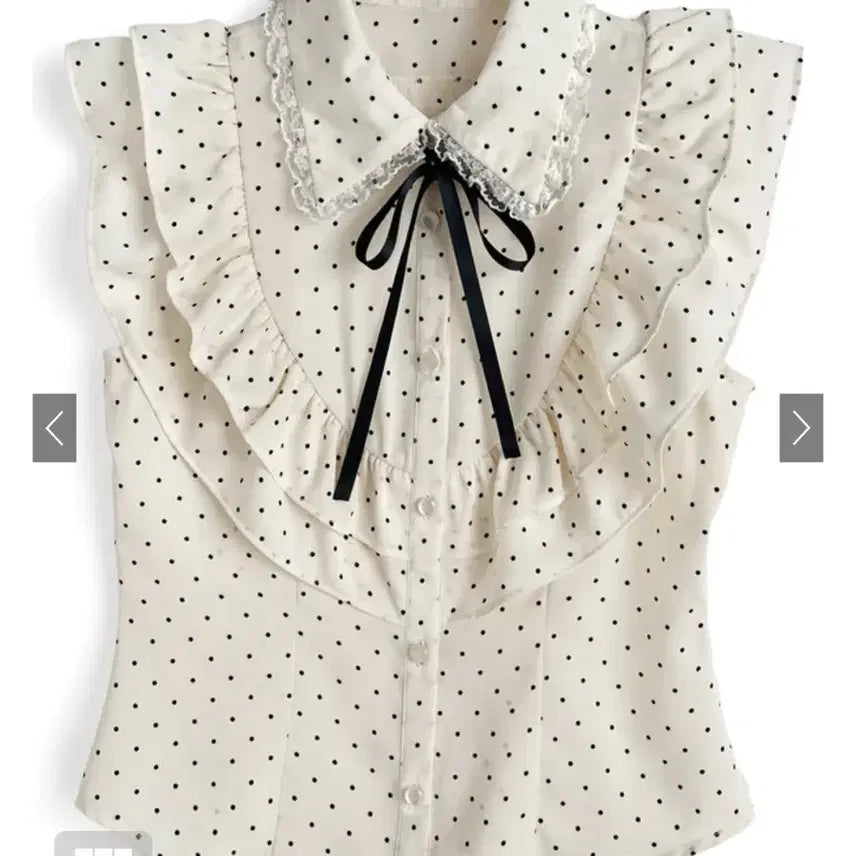 [BUNJANG] Grl Ribbon Tie Dot Blouse / 구매)) Grl 그레일 리본타이 도트 블라우스 구매 아이라이프 ilife