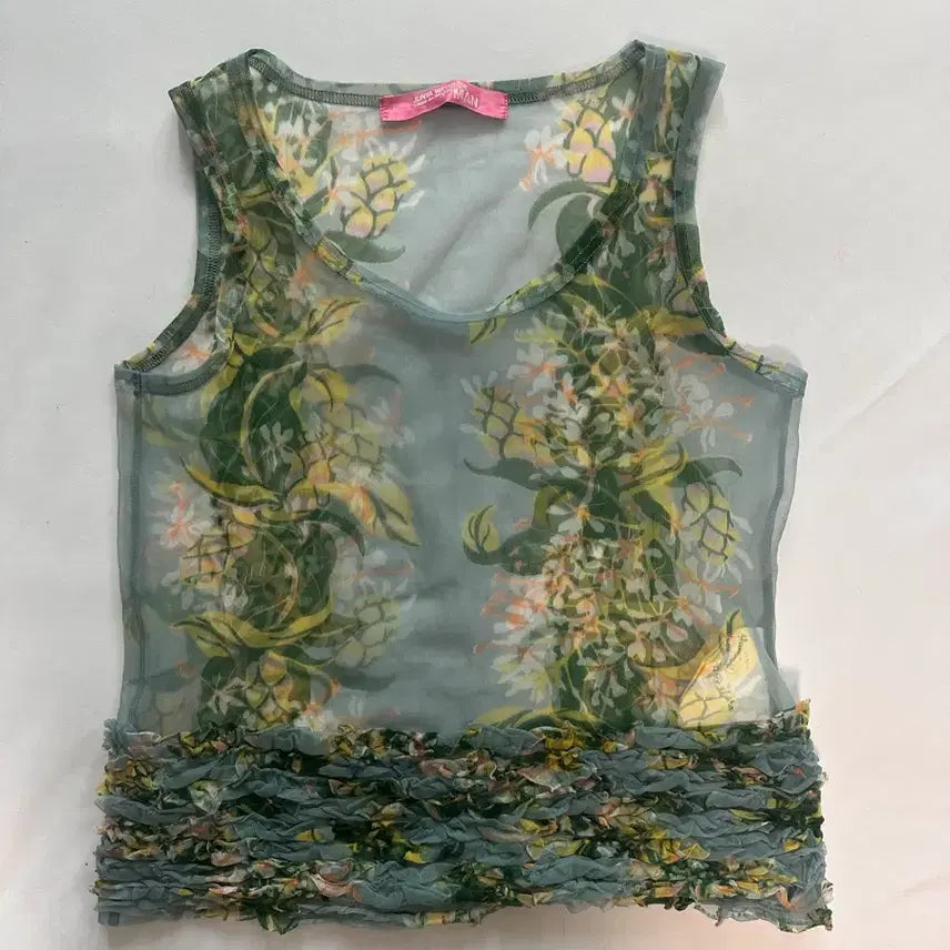 [BUNJANG] JUNYA WATANABE AD2002 Sheer Floral Shirring Top / 희귀 아카이브 | JUNYA WATANABE AD2002 시스루 플로럴 셔링 탑